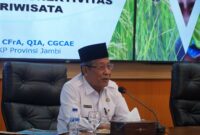 Wakil Gubernur Jambi Drs. H. Abdullah Sani saat memimpin rapat Entry Meeting Program Pengawasan Stunting. (Foto: dok. Kominfo Provinsi Jambi).