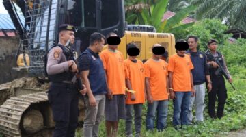 Polisi Tangkap 5 Pelaku Penambangan Ilegal di Nagan Raya